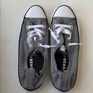 Converse Women’s Slip-on Black and White Striped Sneakers
